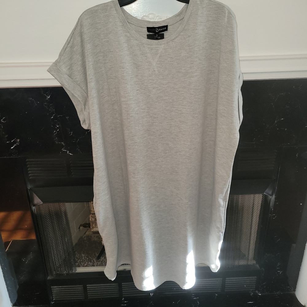 Gray Short Sleeve T-Shirt Dress